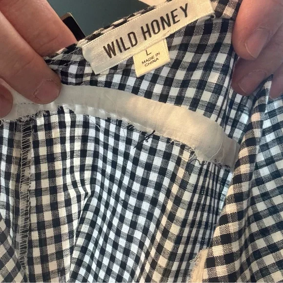 Black and White Checkered Jumpsuit size Large - Picture 11 of 11